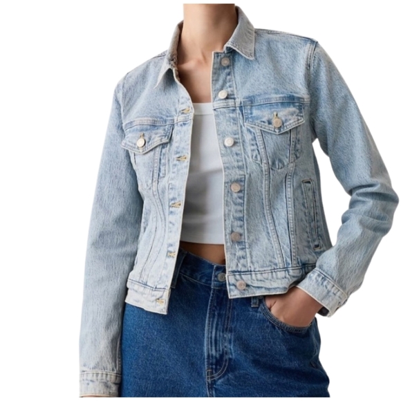 Forever 21 Boyfriend Vintage Washed Denim Jean Jacket Medium Blue - Picture 1 of 12